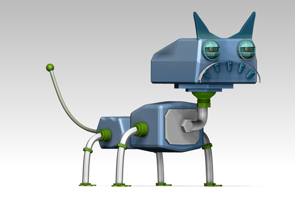 蓝色机器狗模型下载