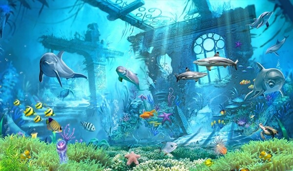 珊瑚海洋生物背景墙图片