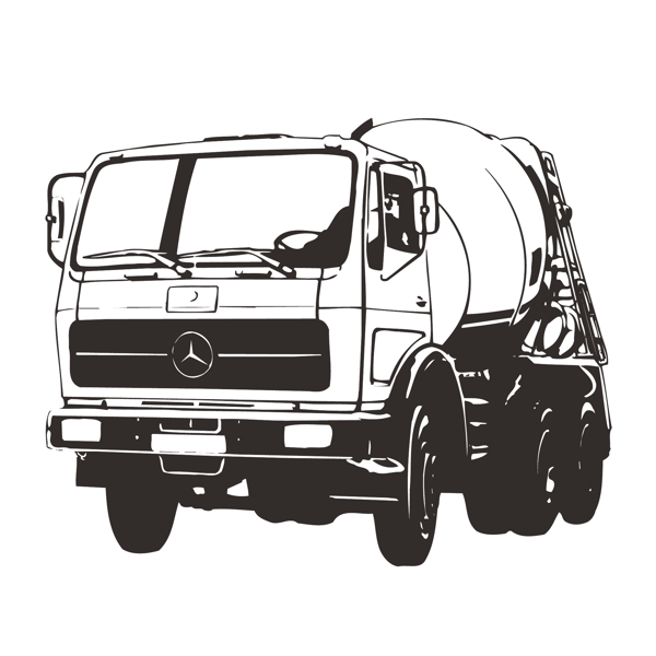 印花矢量圖貨車交通工具色彩黑白色免費(fèi)素材