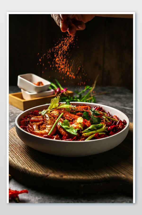 小龙虾美食食材背景海报素材图片