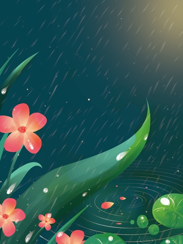 谷雨唯美小清晰植物花卉背景