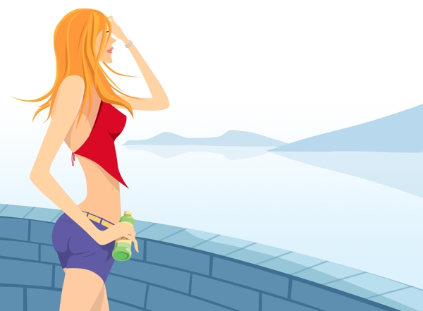 時尚女性分層插畫03圖片