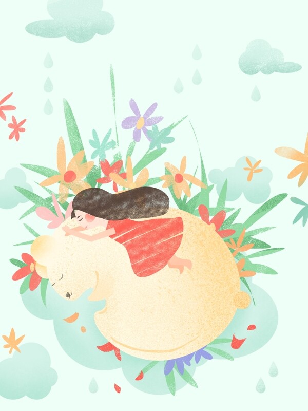 溫馨小狗少女廣告背景