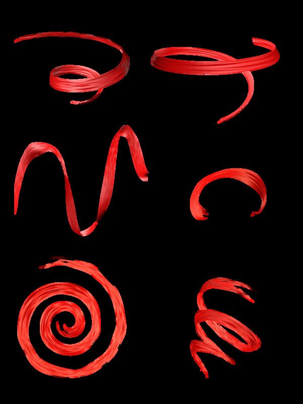红色丝带飘带PNG图片