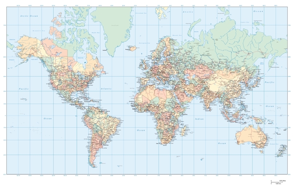 世界的计划矢量地图