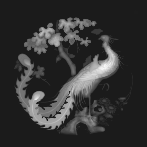 孔雀灰度圖圖片