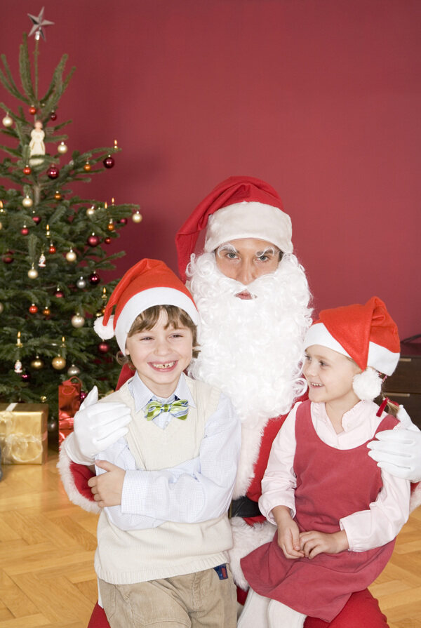 圣诞老人和孩子图片