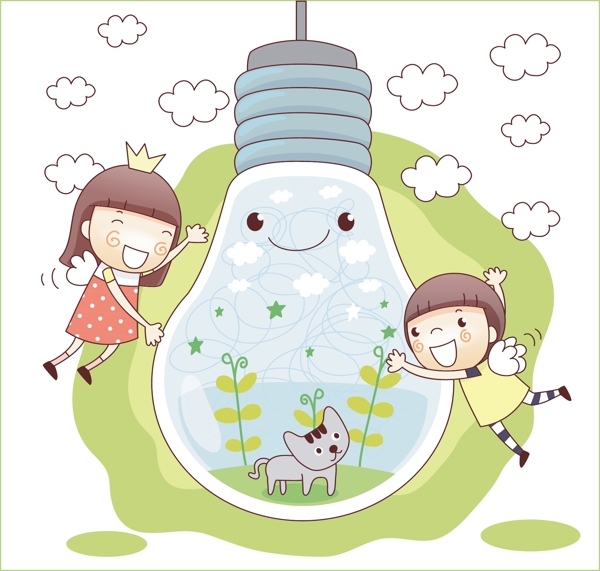 卡通兒童插畫矢量EPS607
