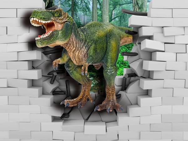 装饰画3D背景墙恐龙原型设计创意