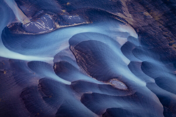 山川河流地质纹理蓝色背景质感图图片