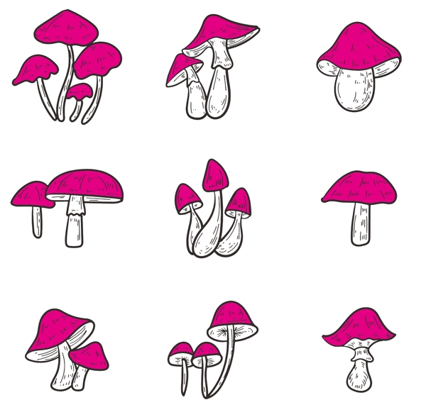 线稿蘑菇图片
