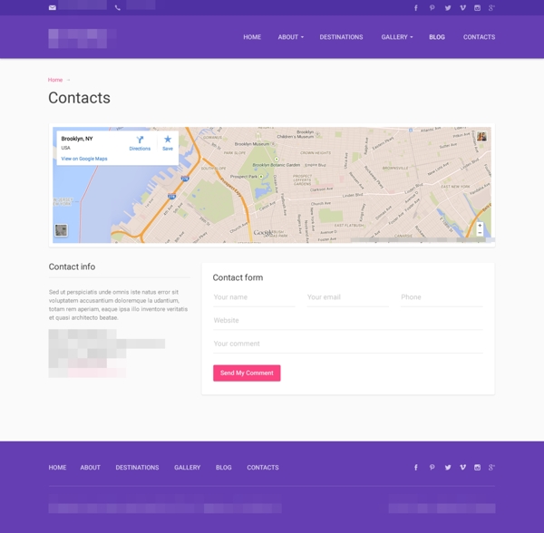 紫色企业网站联系我们界面设计素材