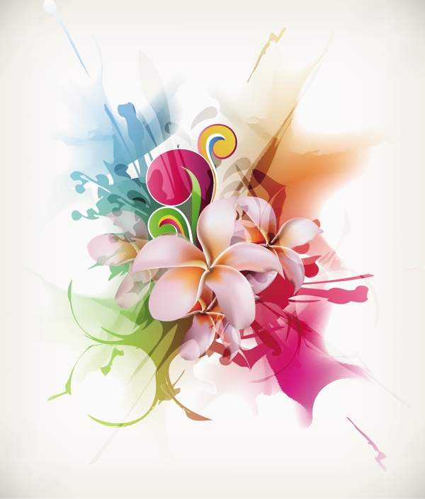 摘要花卉矢量插畫作品