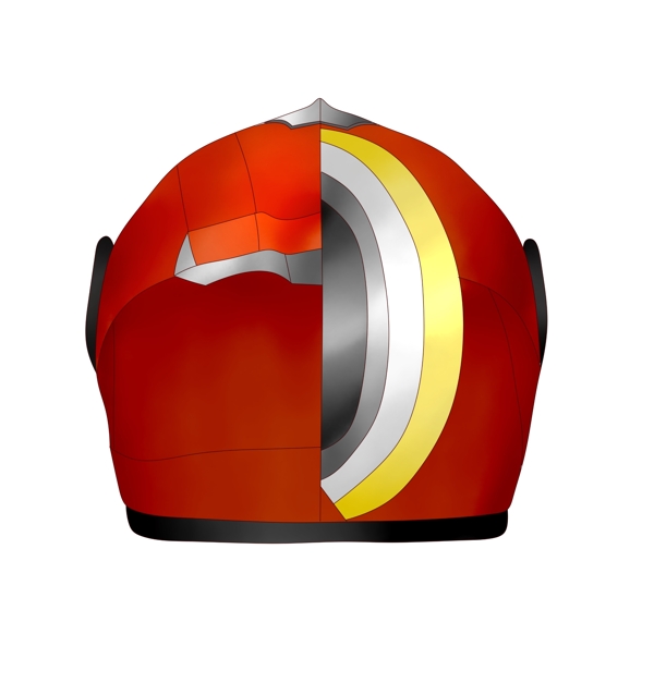 红色创意头盔插图