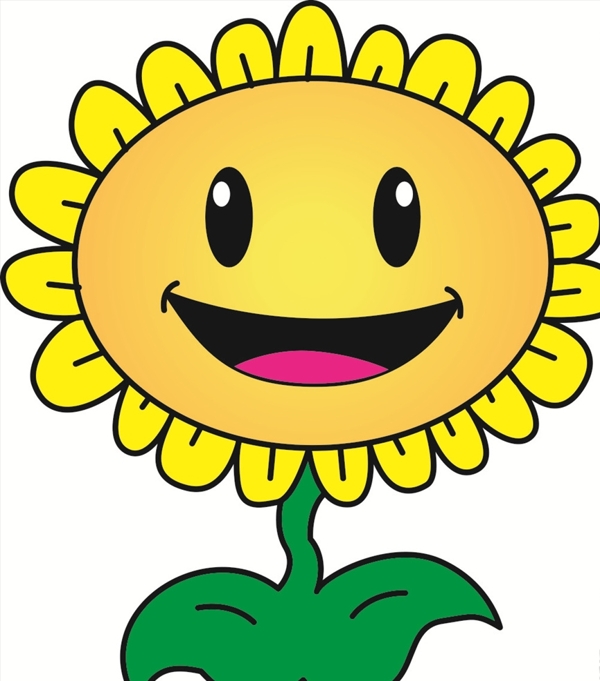 卡通笑脸向日葵