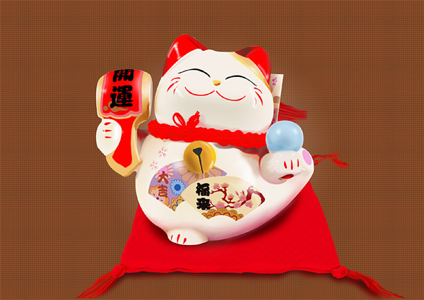 招財貓psd分層素材