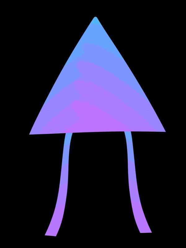 蓝色的三角形风筝插画