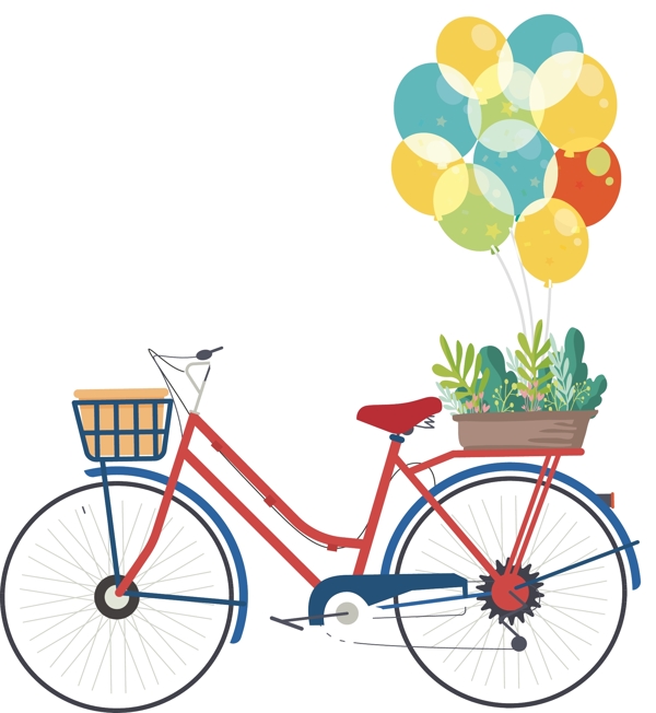 气球鲜花自行车爱情结婚单车