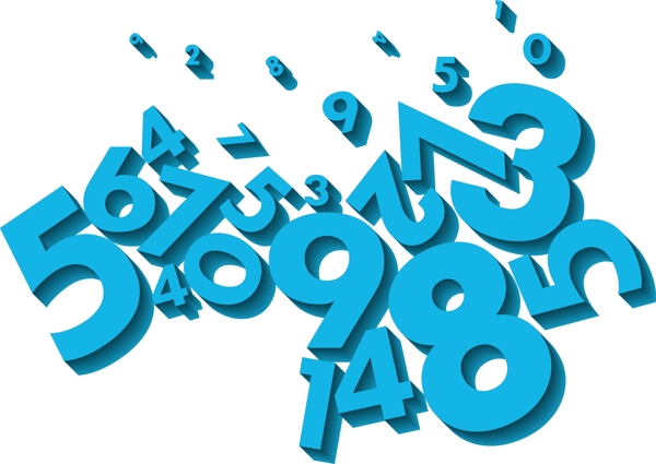 藍(lán)色數(shù)字矢量元素