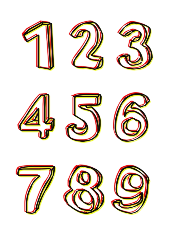 123456789藝術(shù)字體設(shè)計風(fēng)格可商用