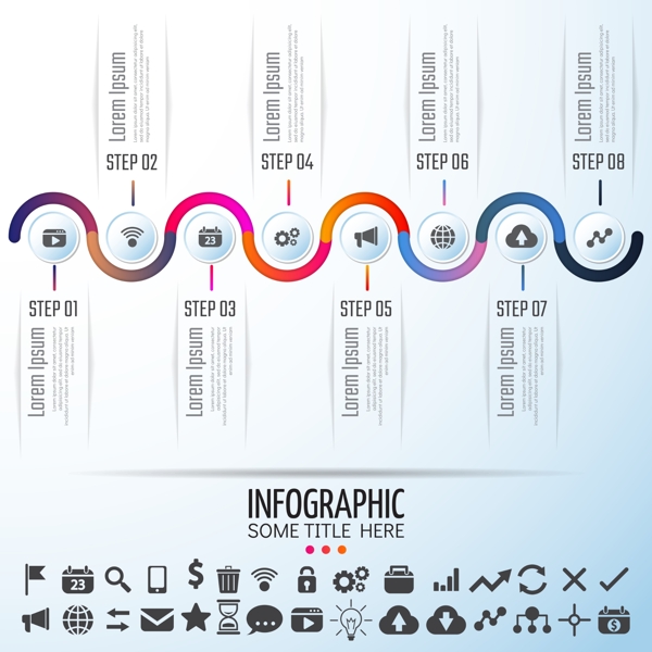 超清分层微立体商业信息图表设计