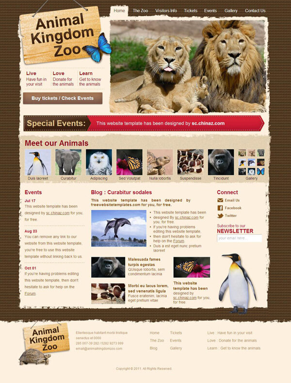 動物園網(wǎng)站模板