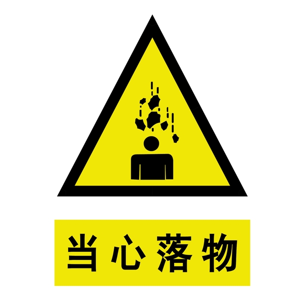 當心落物小心落物安全標識圖片