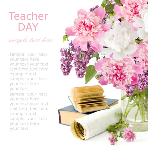 花朵教师节背景图片