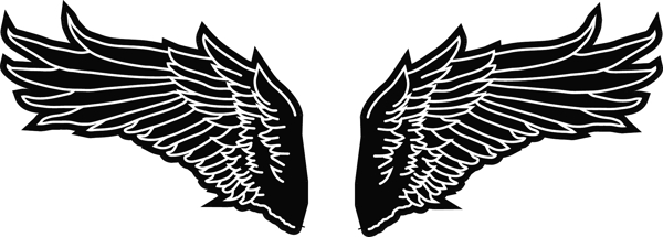 黑色和白色的翅膀矢量素材