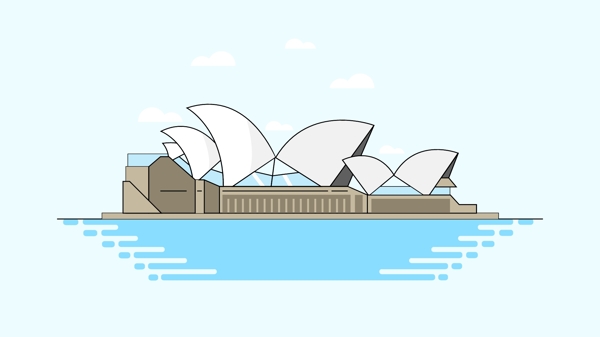 悉尼歌剧院矢量插画