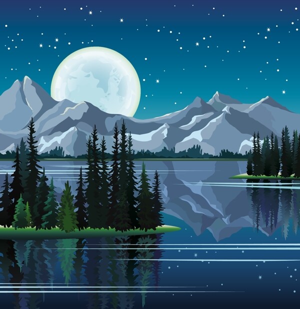 迷人的夜晚背景矢量03