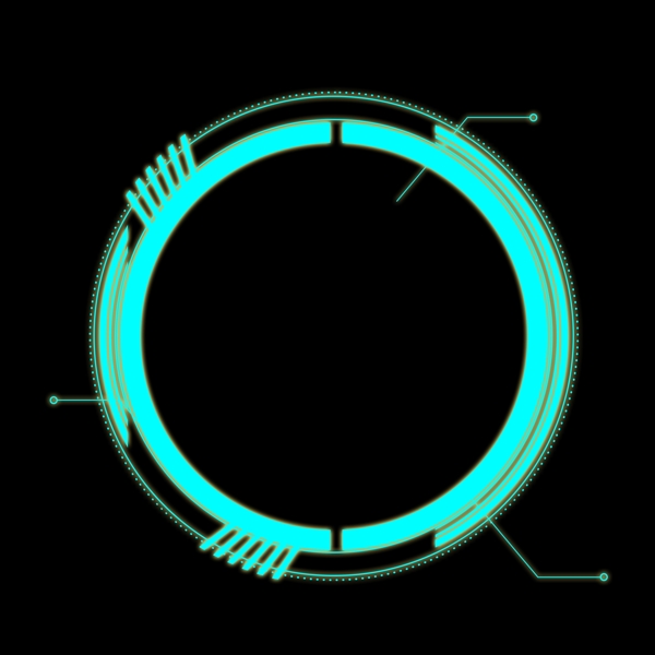 科技边框蓝色几何线条圆形可商用边框元素