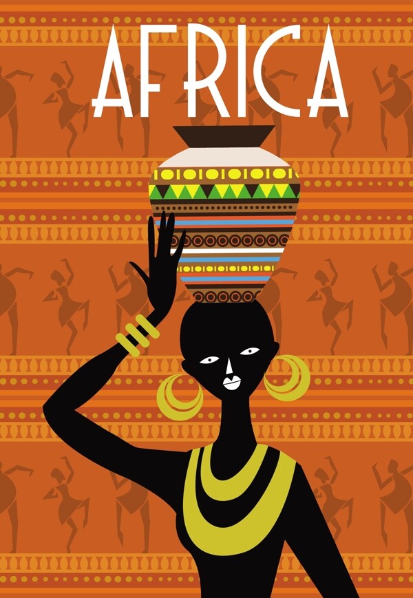 非洲部落人类舞蹈背景图