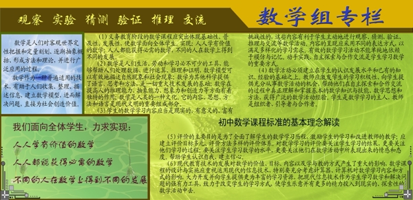 數(shù)學(xué)組展板圖片