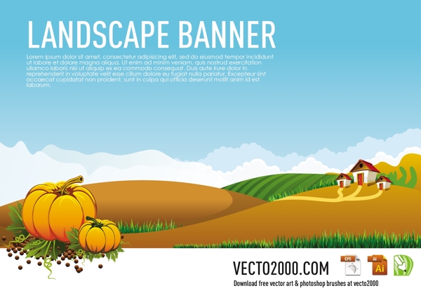 景觀banner矢量插畫矢量