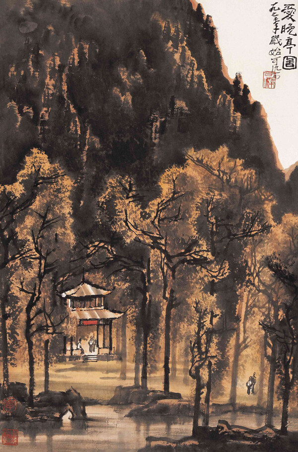愛晚亭圖高清圖片