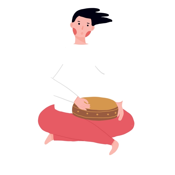 卡通敲鼓的男孩psd設(shè)計
