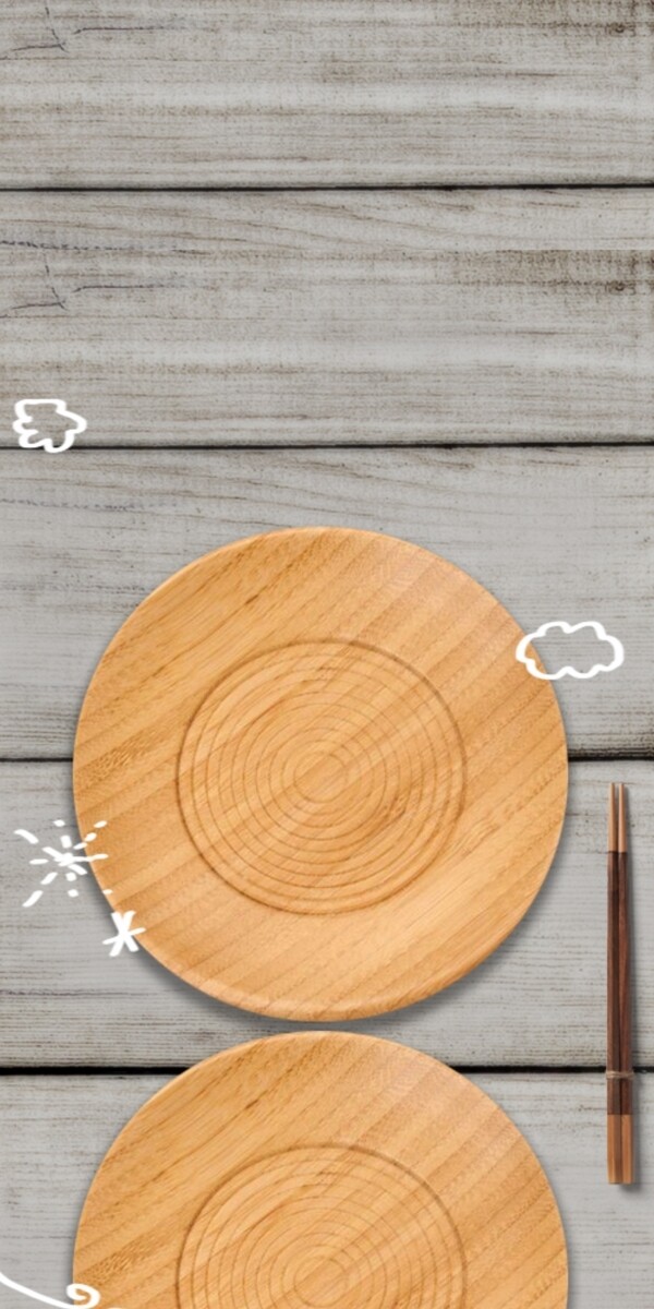 餐桌盘子长图背景模板