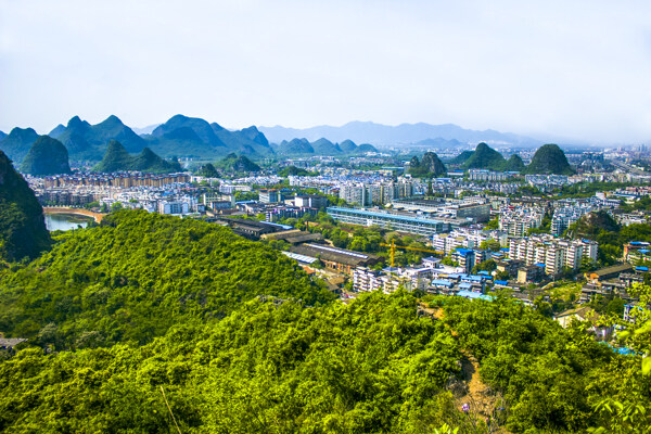 桂林市叠彩区俯视图图片