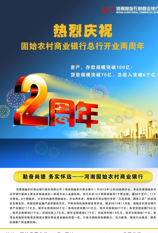 銀行廣告銀行海報(bào)周年慶廣告