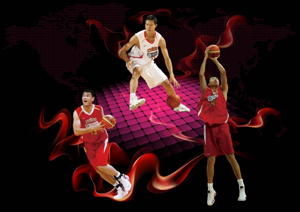 中国男篮签名CBA篮球易建联姚明王治郅图片