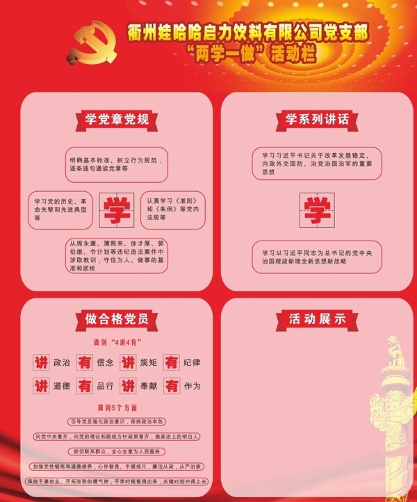 兩學(xué)一做展板