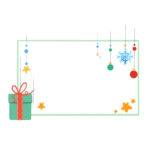 绿色礼盒圣诞边框