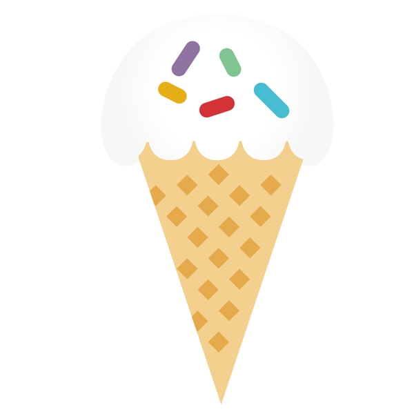白色立体冰淇淋插图
