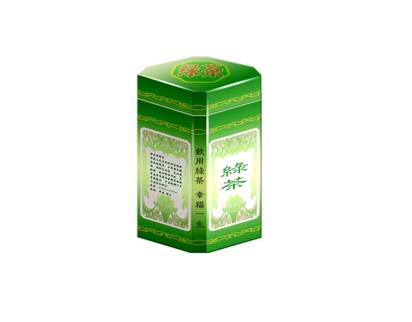 绿茶包装盒立体效果