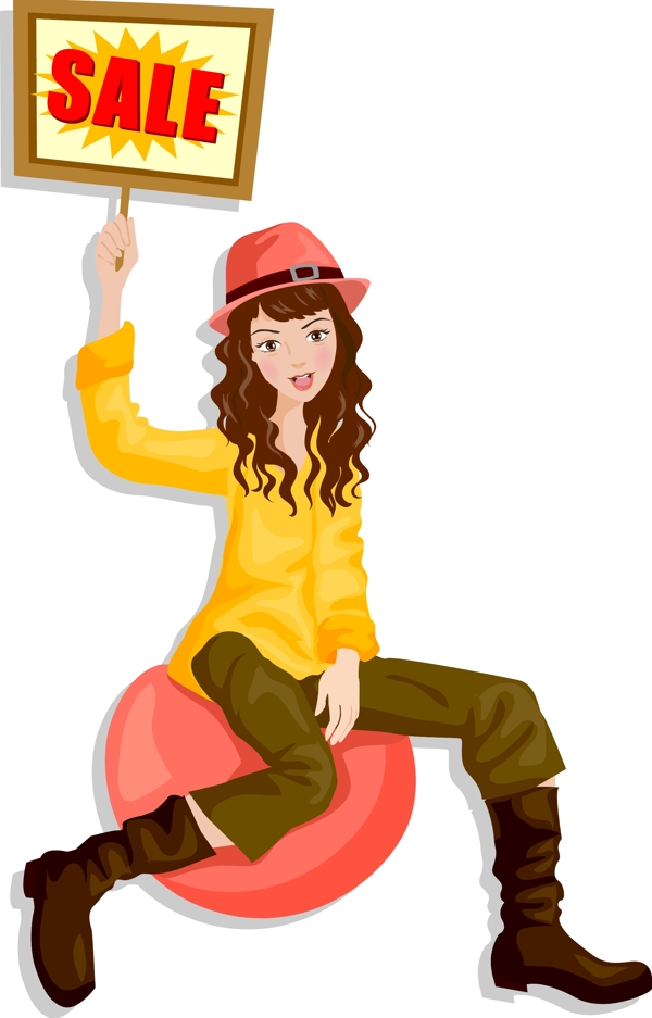 插畫時(shí)尚美女百態(tài)美女圖片