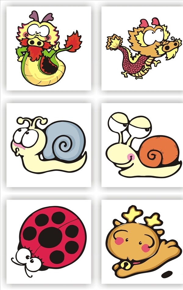 卡通形象卡通蜗牛动物卡通