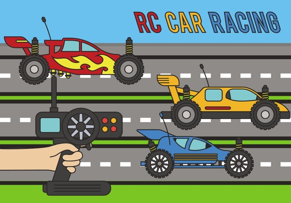 Rc遥控车竞赛插画