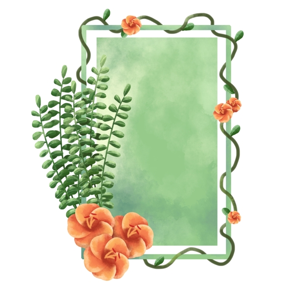 简约手绘清新植物蔬菜边框可商用设计素材