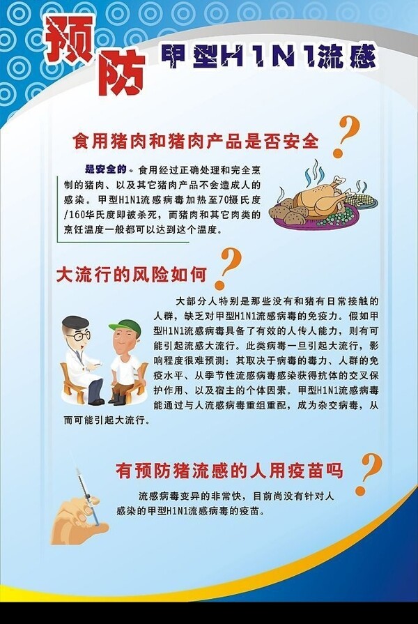 预防甲型H1N1流感宣传画板cdr图片